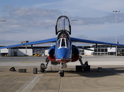 Head on shot of a PdeF Alpha Jet